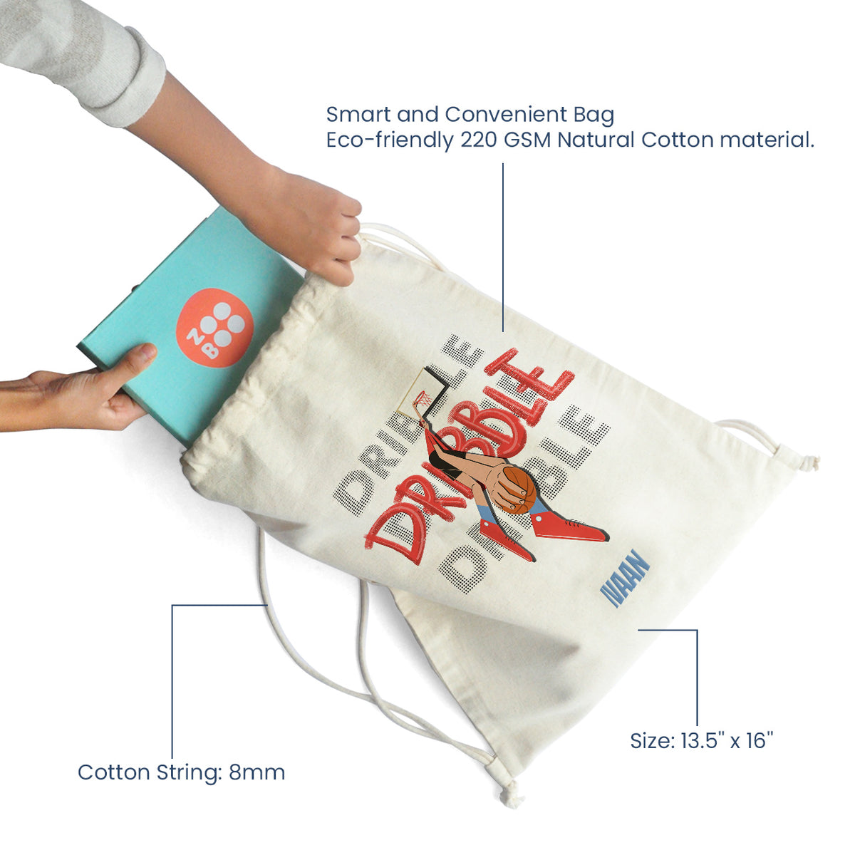 Personalised Drawstring Bag - BasketBall Fever Boy