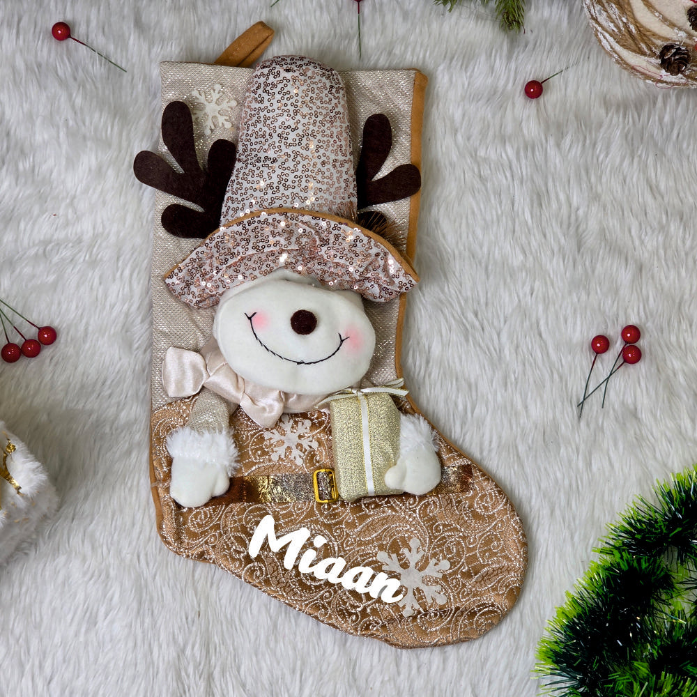 Blush & Gold Wonderland Stocking - Reindeer
