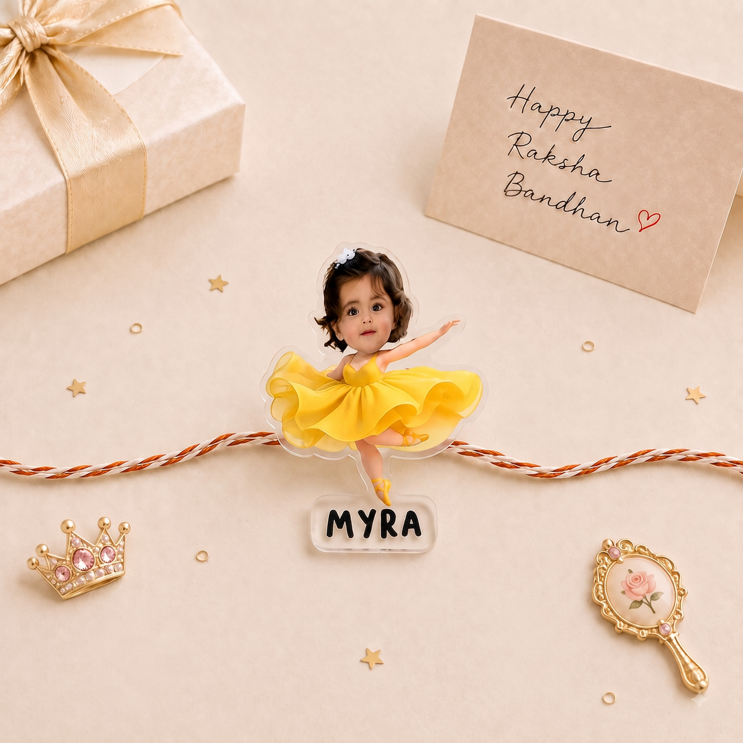 Babble Wrap Personalised Caricature Rakhi - Belle Princess