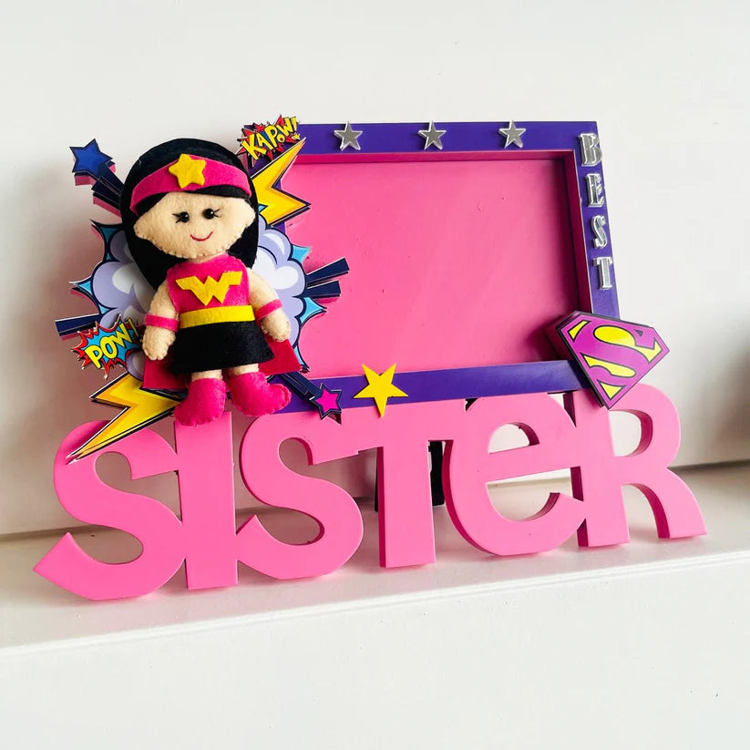 Little Surprise Box Best Sister Table Photo Frame,Gift for Sister