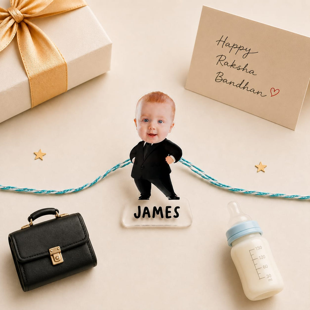 Babble Wrap Personalised Caricature Rakhi - Boss Baby