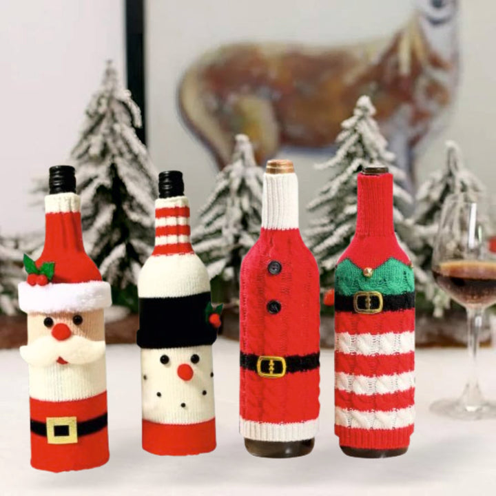 Babble Wrap Handmade Knitted Wine Bottle Covers (Set of 4)