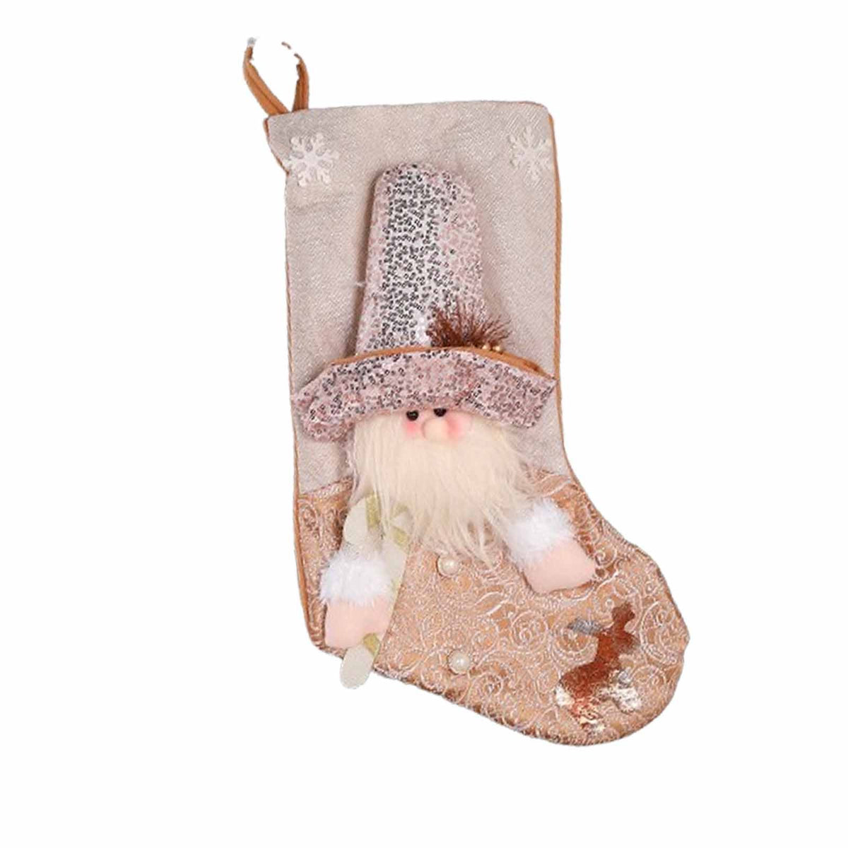 Blush & Gold Wonderland Stocking - Santa