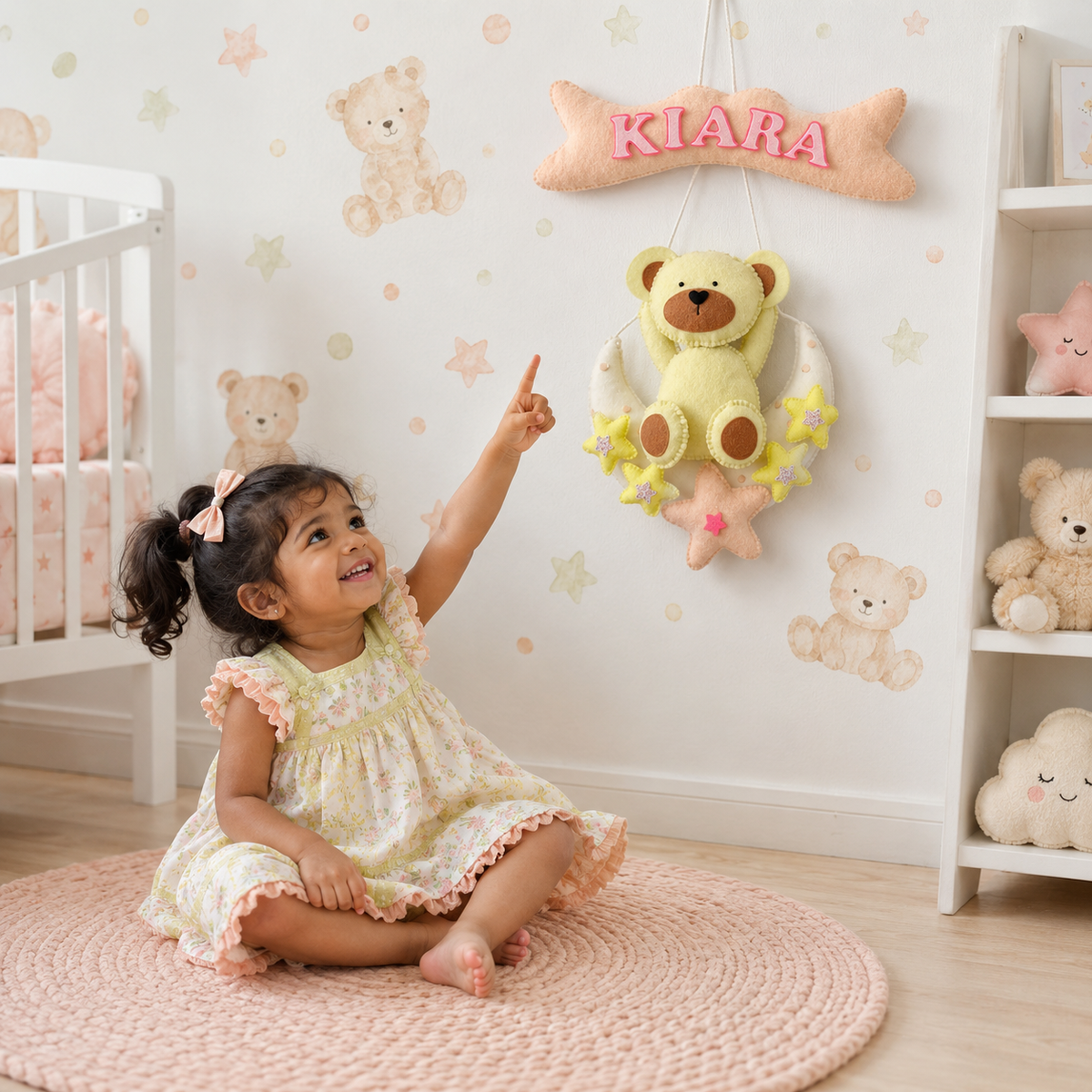 Babble Wrap Teddy's Moon Magic Name Hanging