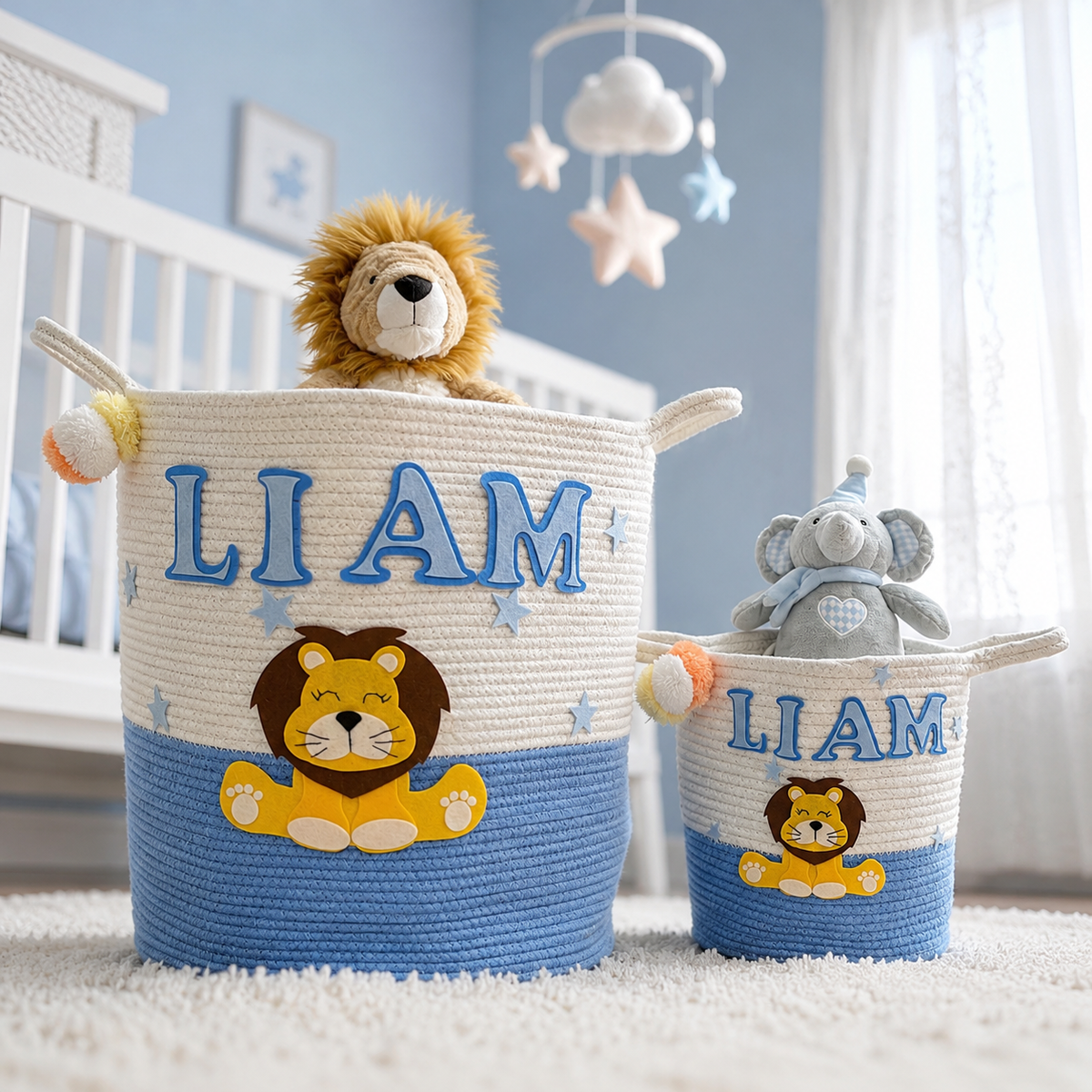 Babble Wrap Jute Cotton Storage Basket - Cuddle Cub