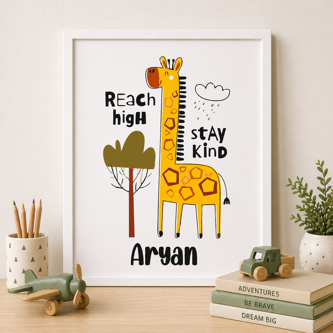 Birth Statistics Frame - Giraffe Goals