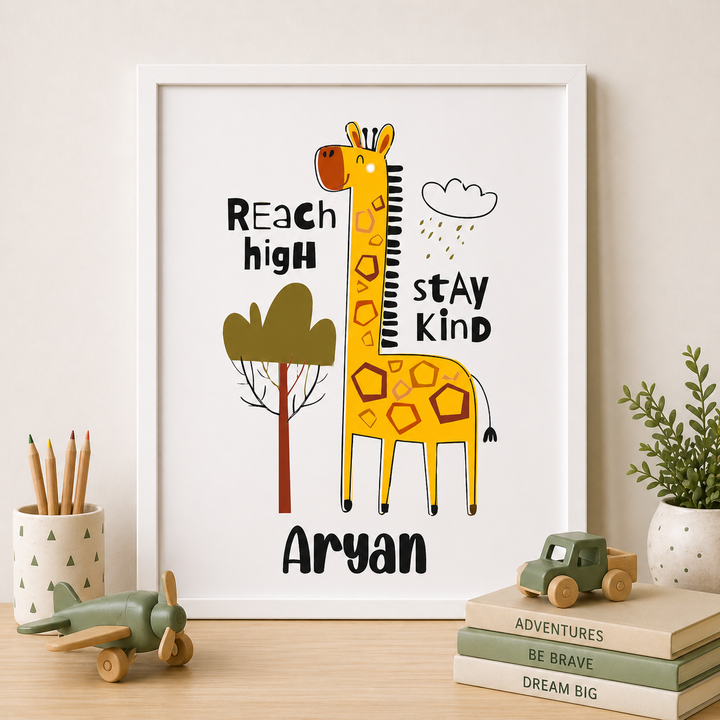Birth Statistics Frame - Giraffe Goals