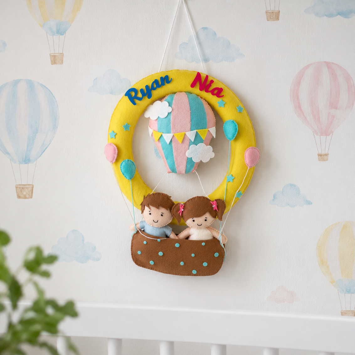 Babble Wrap Hot Air Balloon Buddies Name Hanging