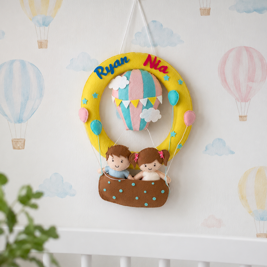 Babble Wrap Hot Air Balloon Buddies Name Hanging