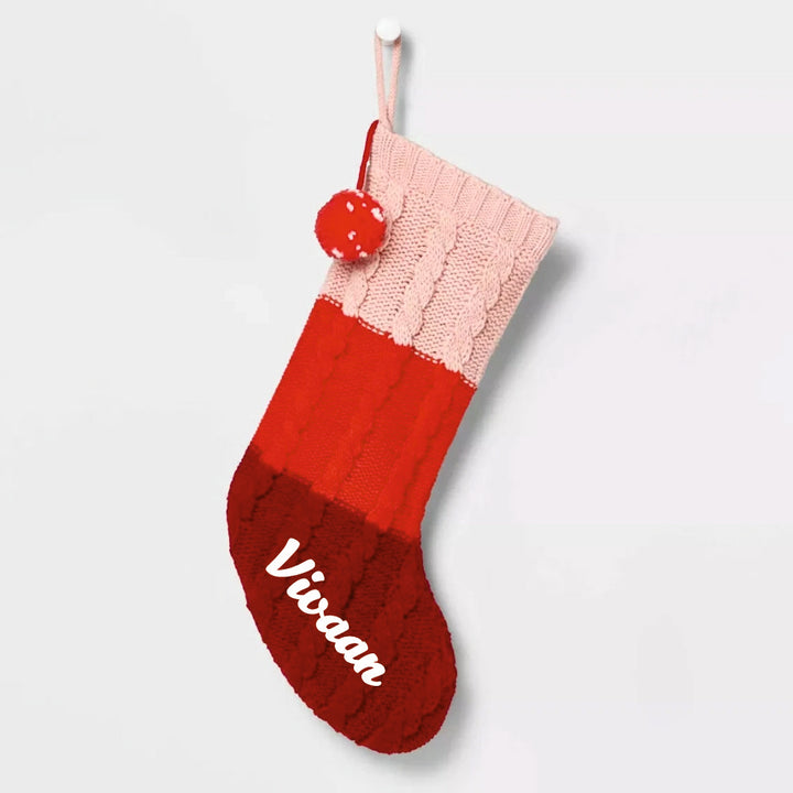 Candy Stripe Knit Stocking
