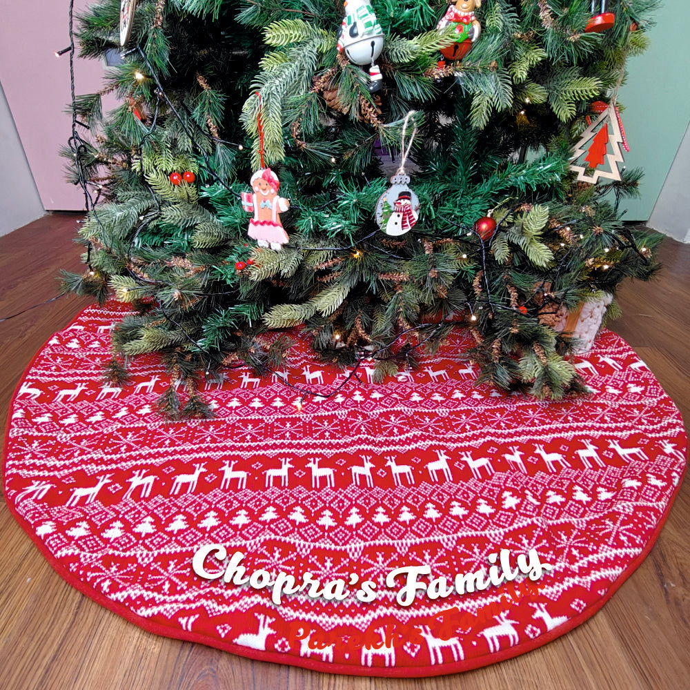 48" Tree Skirt - Nordic Reindeer Knit