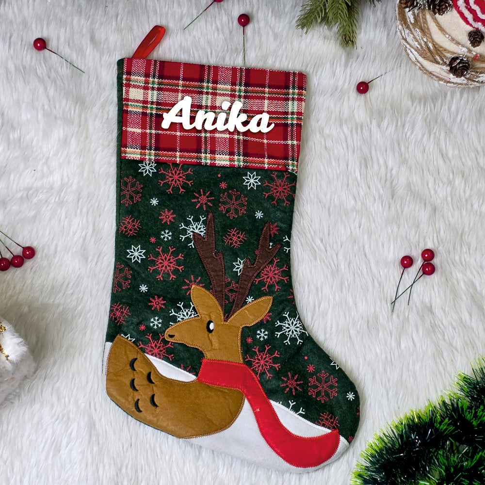 Vintage Holiday Stocking - Reindeer