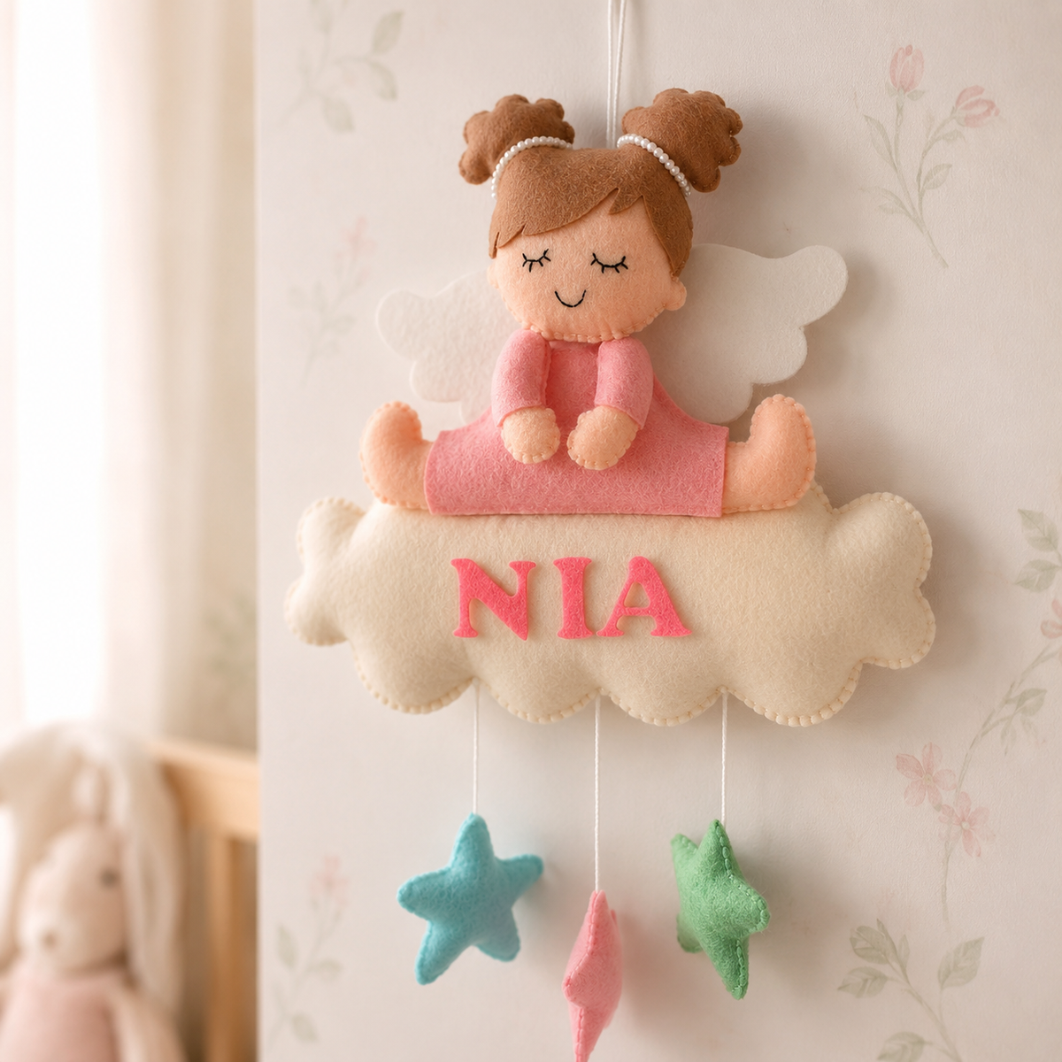 Babble Wrap Starry Angel Name Hanging