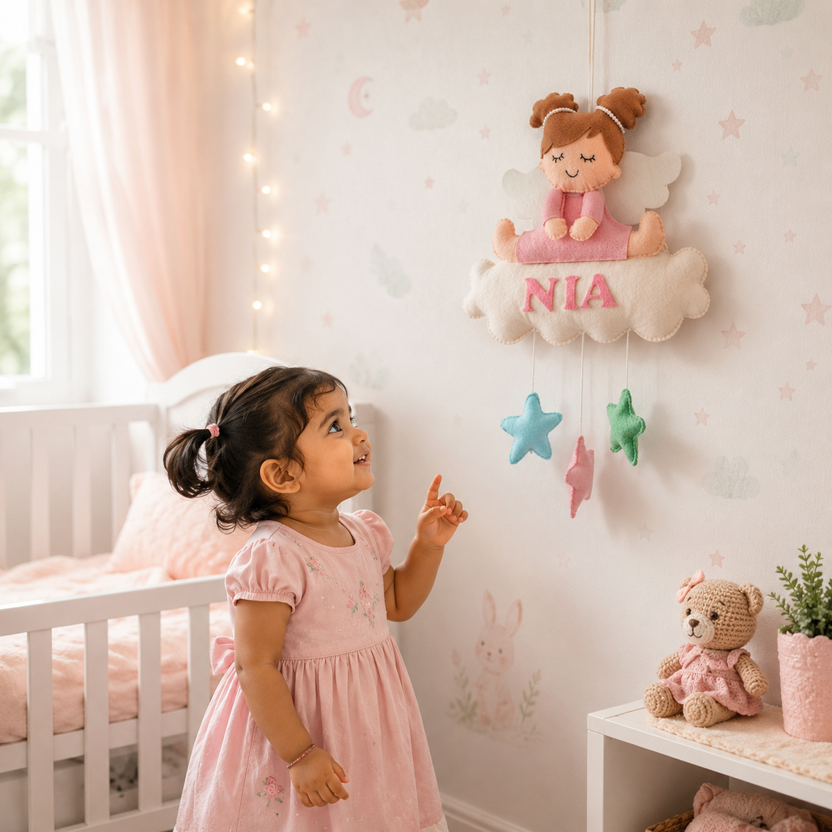 Babble Wrap Starry Angel Name Hanging