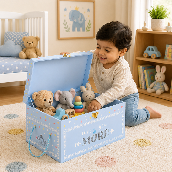 The Blue “More Hugs More Kisses” Trunk