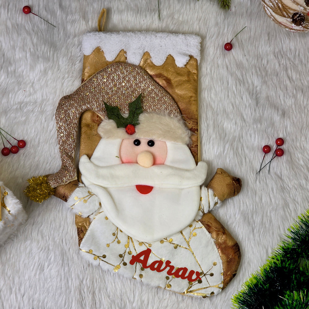 Golden Glow Stocking - Santa