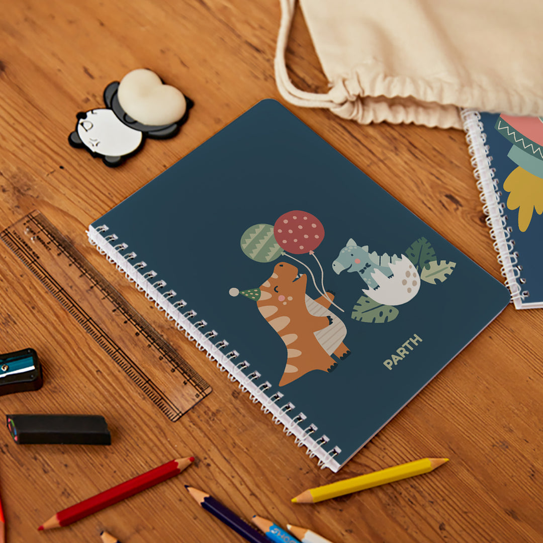 Personalised Spiral Notebook - Dino Party