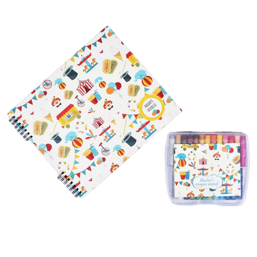 Doodle Book With Personalized Crayons - Circus