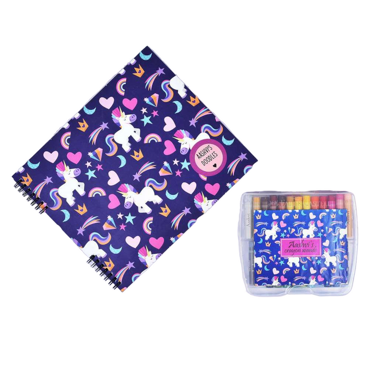 Doodle Book With Personalized Crayons - Magical Unicorn