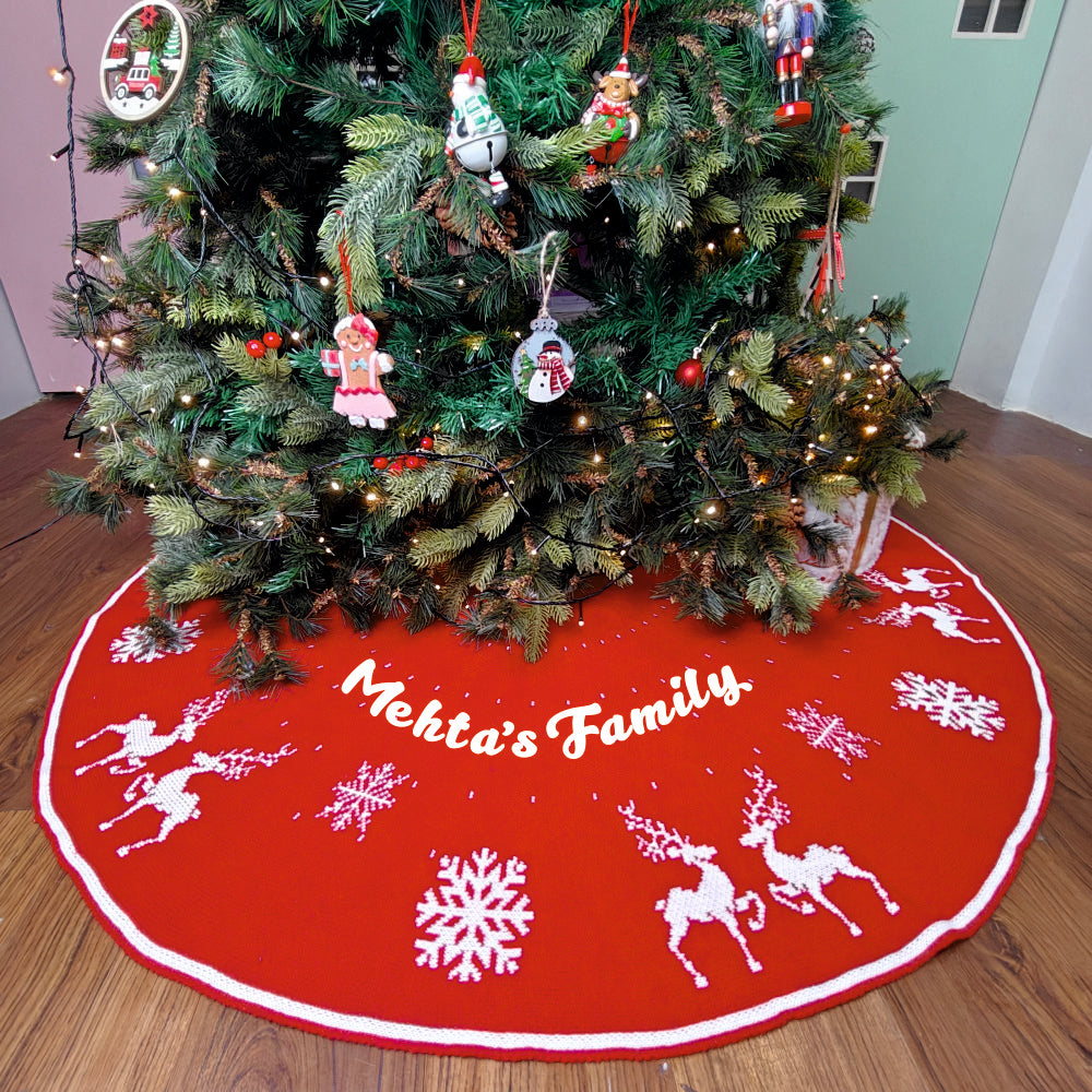 50" Tree Skirt-to-Cape- Snowy Scandinavian Knit