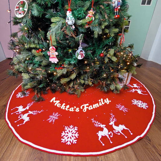 50" Tree Skirt-to-Cape- Snowy Scandinavian Knit