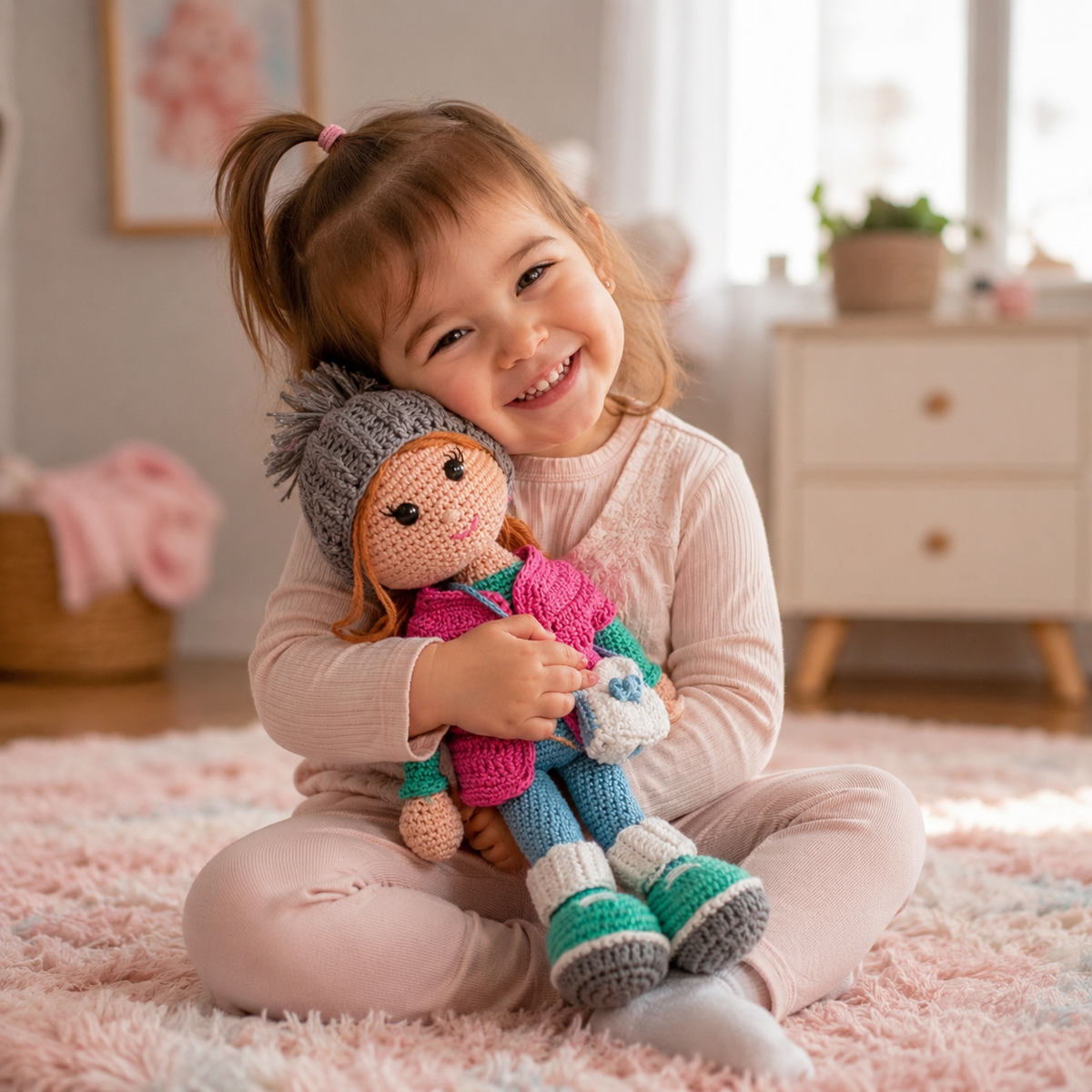 Crochet Doll - Beanie Rosie