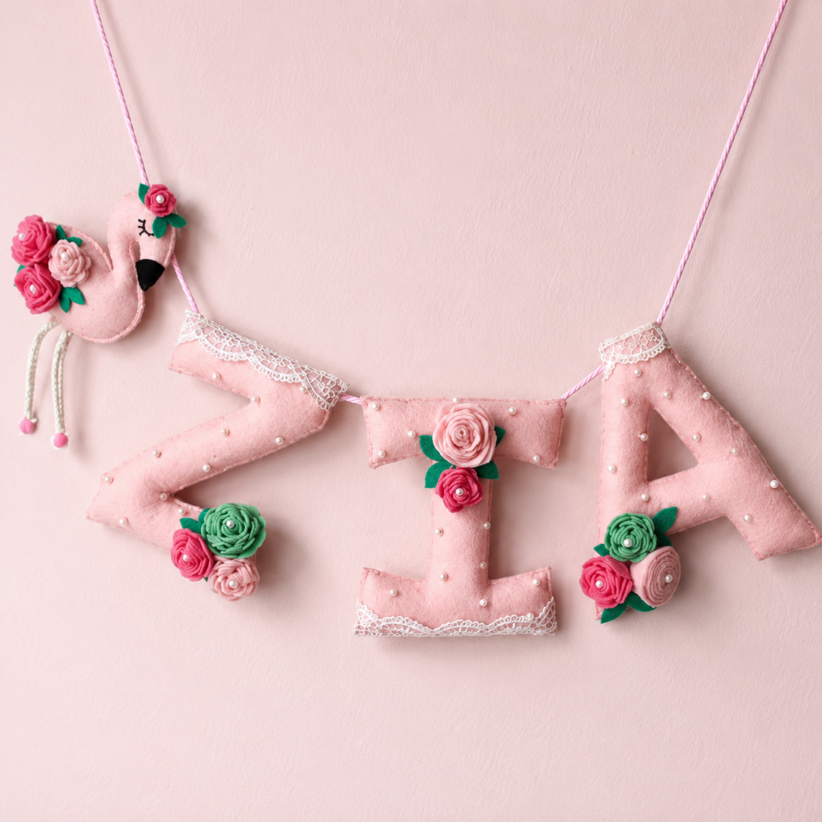 Babble Wrap FiFi the Flamingo Name Bunting/Garland