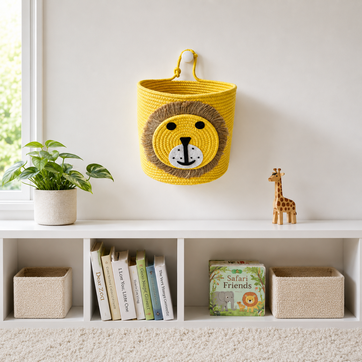 Babble Wrap Jute Cotton Storage Basket - Majestic Roar