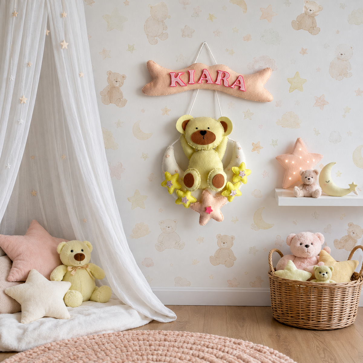 Babble Wrap Teddy's Moon Magic Name Hanging