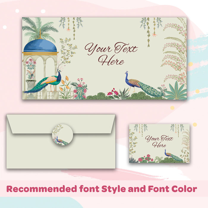 PERSONALISED GIFT ENVELOPES, CARDS & STICKERS COMBO -  ROYAL THEME, SET OF 130