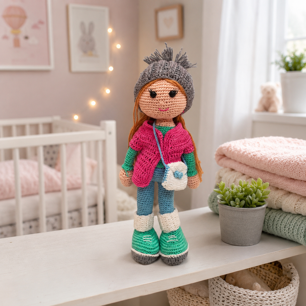 Crochet Doll - Beanie Rosie