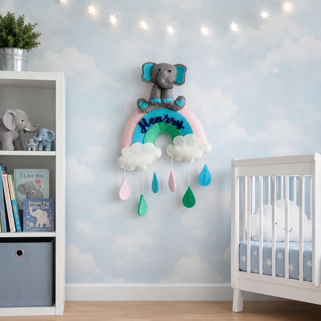 Babble Wrap Ellie Over the Rainbow Name Hanging
