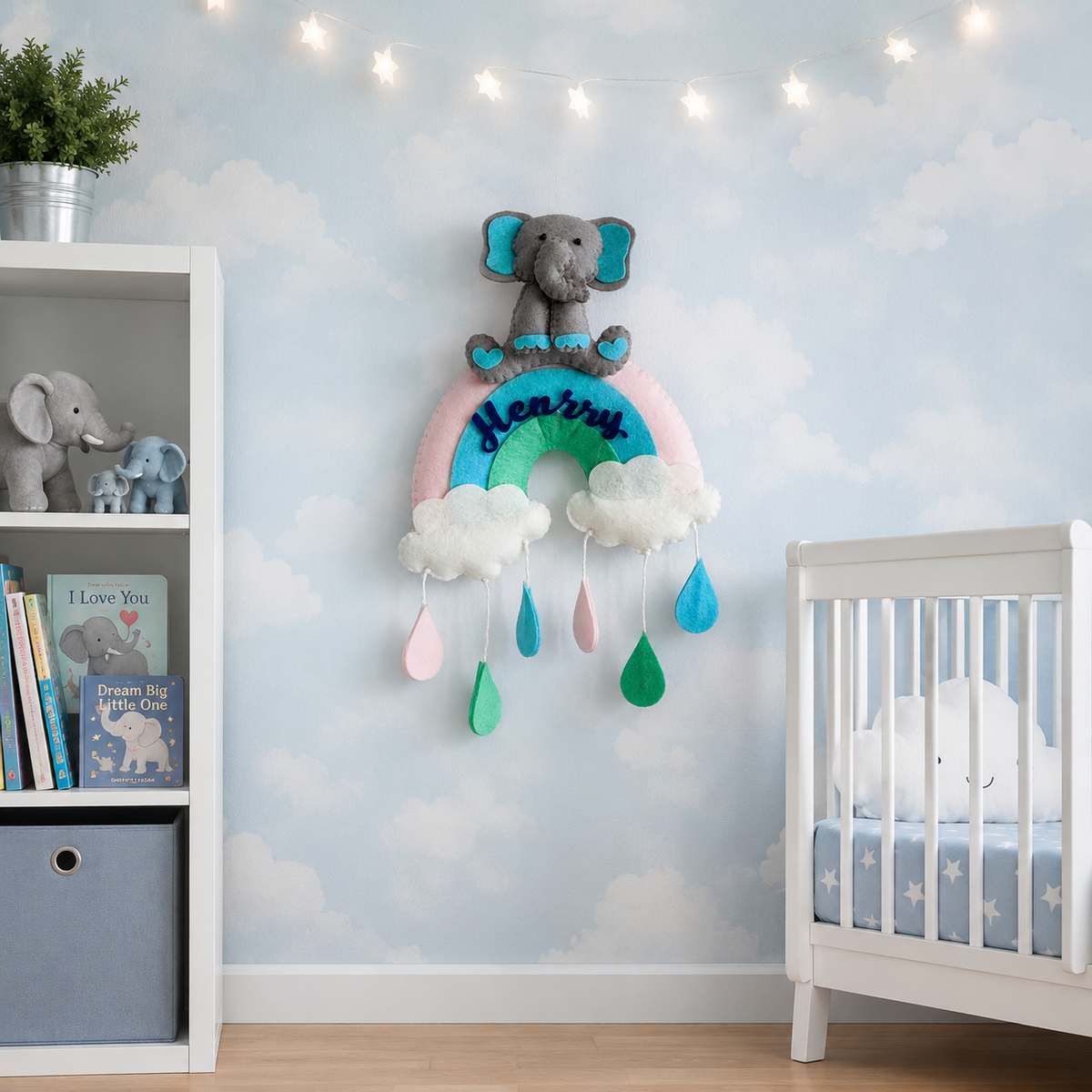 Babble Wrap Ellie Over the Rainbow Name Hanging