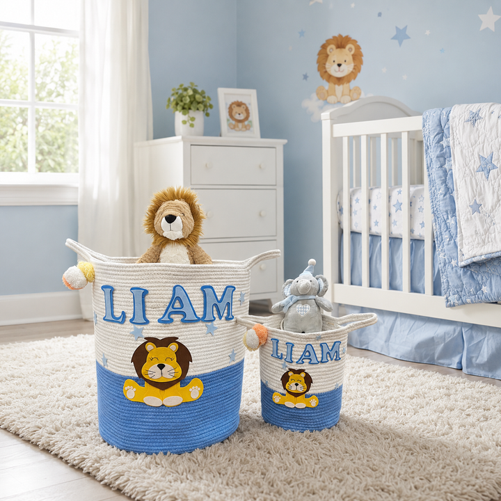 Babble Wrap Jute Cotton Storage Basket - Cuddle Cub