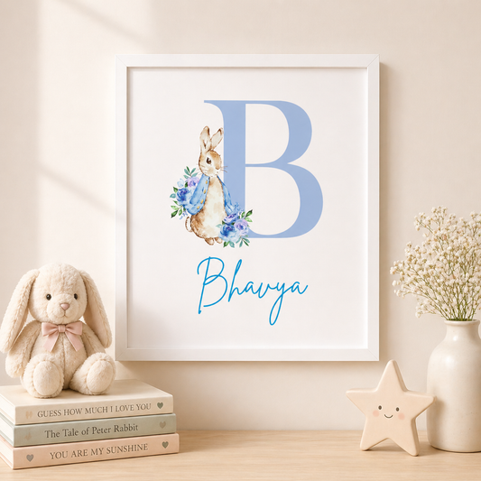 Wall Frame - Bunny Bloom Initial