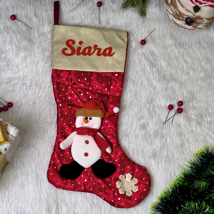Merry Sparkle Stockings - Snowman