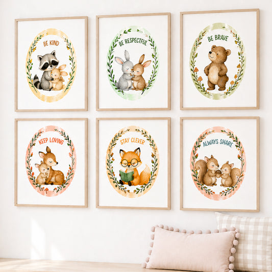 Wall Frame - Little Woodland Tales (Set Of 6)