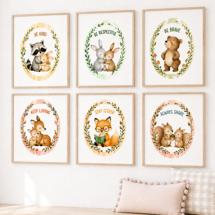 Birth Statistics Frame - Little Woodland Tales (Set Of 6)