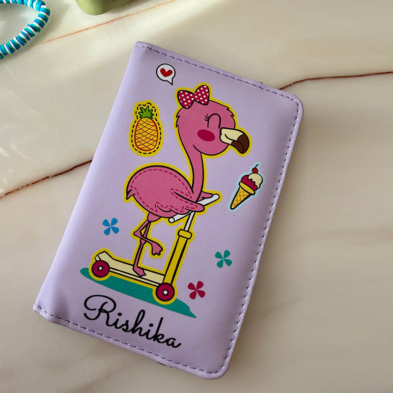 Passport cover + Luggage tag -Flamingo