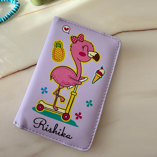 Passport cover + Luggage tag -Flamingo