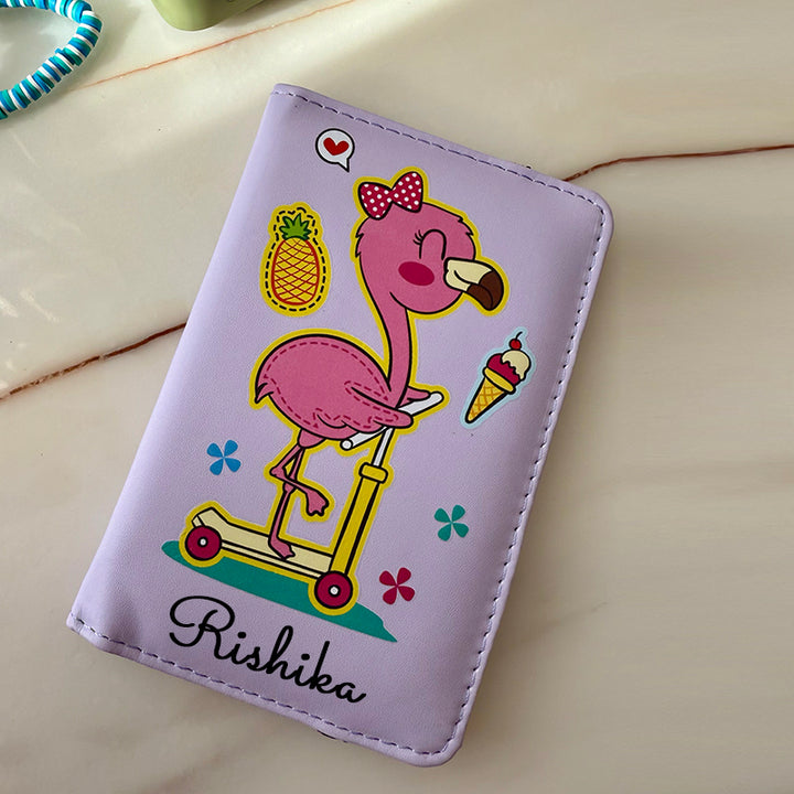 Passport cover + Luggage tag -Flamingo