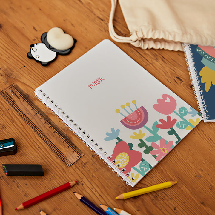 Personalised Spiral Notebook - Flower Power