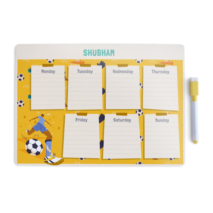 Personalised Meal / Weekly Planner - FootBall Goals Boy