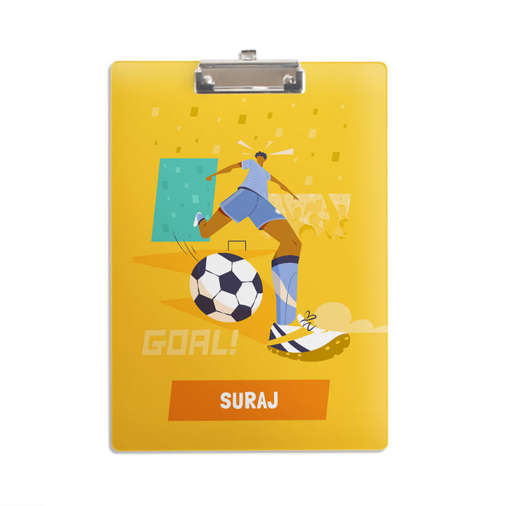 Personalised Clipboard - FootBall Goals Boy