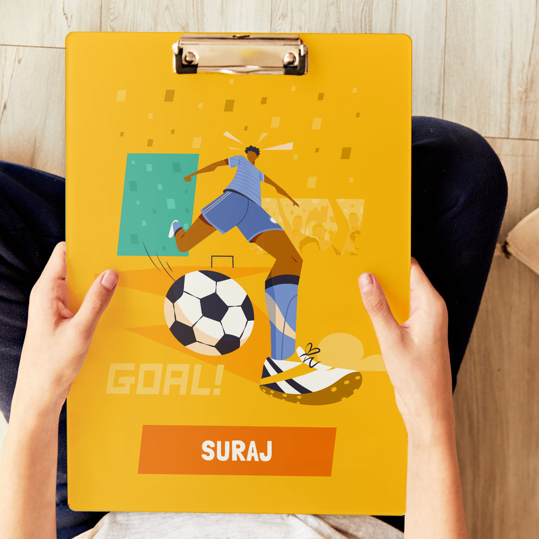 Personalised Clipboard - FootBall Goals Boy