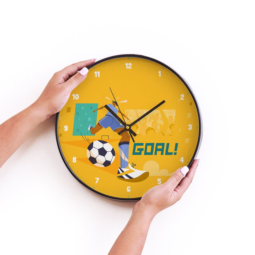 Wall Clock - Football Goals Girl