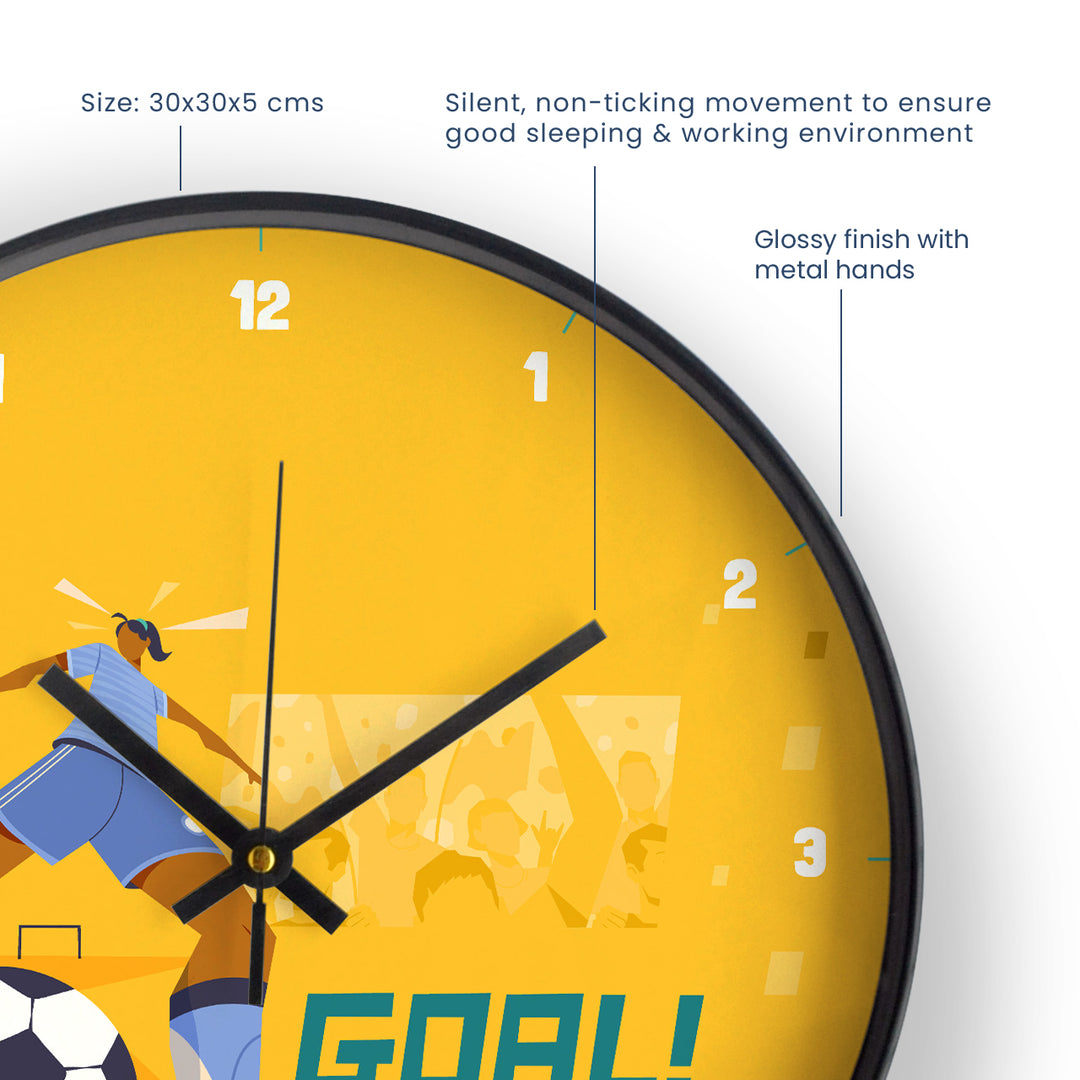 Wall Clock - Football Goals Girl