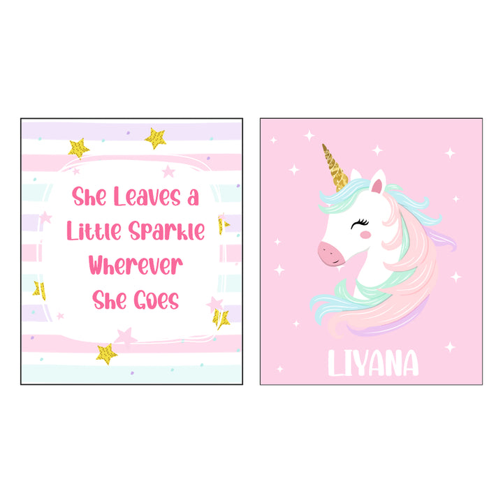 Birth Statistics Frame - Dreamy Unicorn  (Set Of 2)