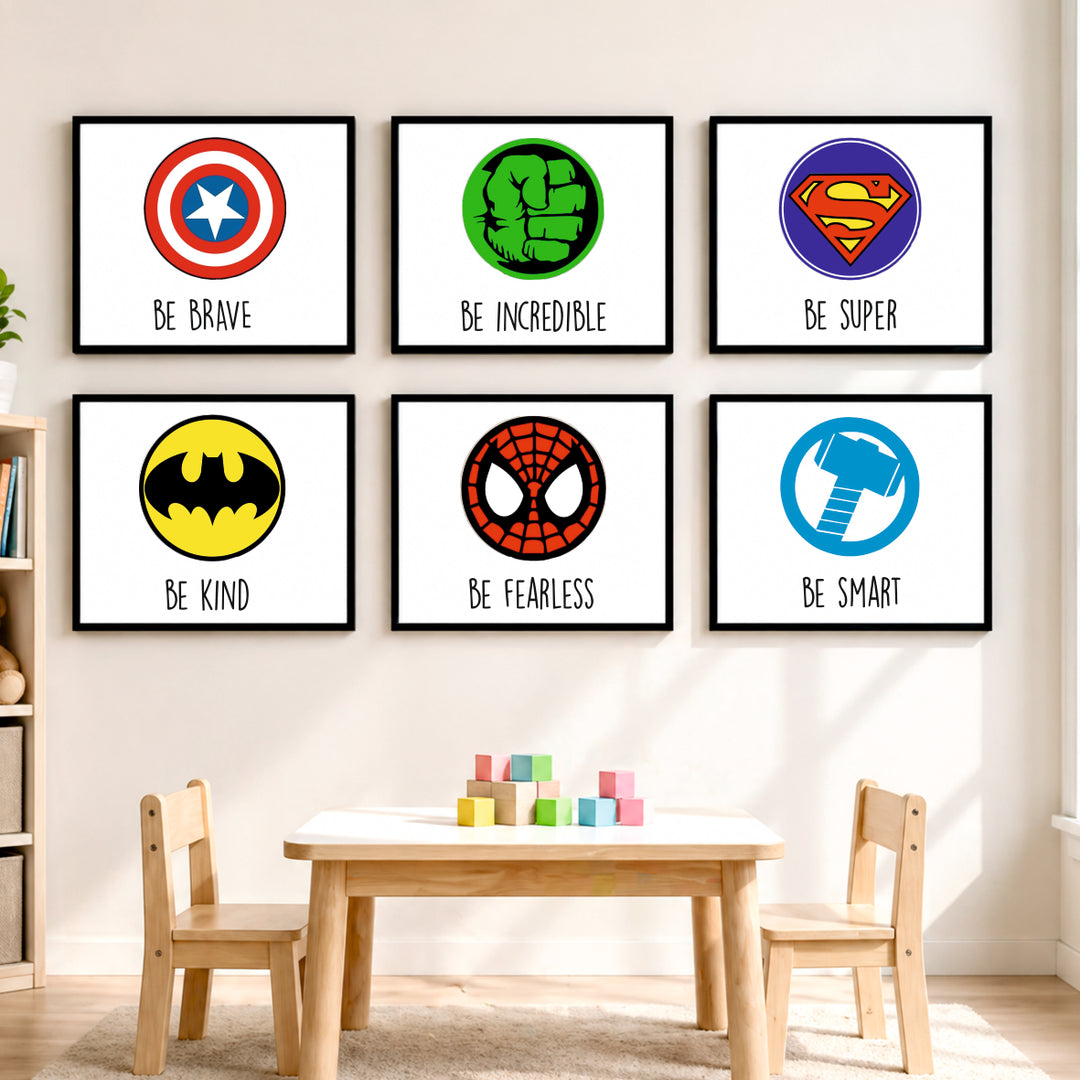 Birth Statistics Frame - Marvel-Inspired Hero (Set Of 6)