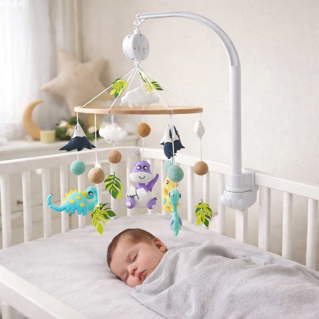 Babble Wrap Cot / Crib Mobile - Dino Doze